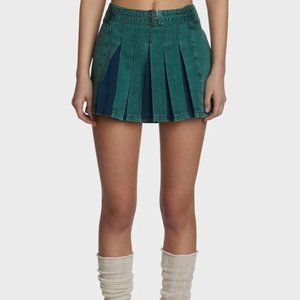 Like New! Dolls Kill Sweet Nostalgia Mini Skirt- Green Demin